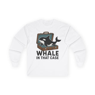 Whale Design Long Sleeve Tee, Fun Casual Wear, Unique Gift for Ocean Lovers, Birthday Present, Wildlife Enthusiasts